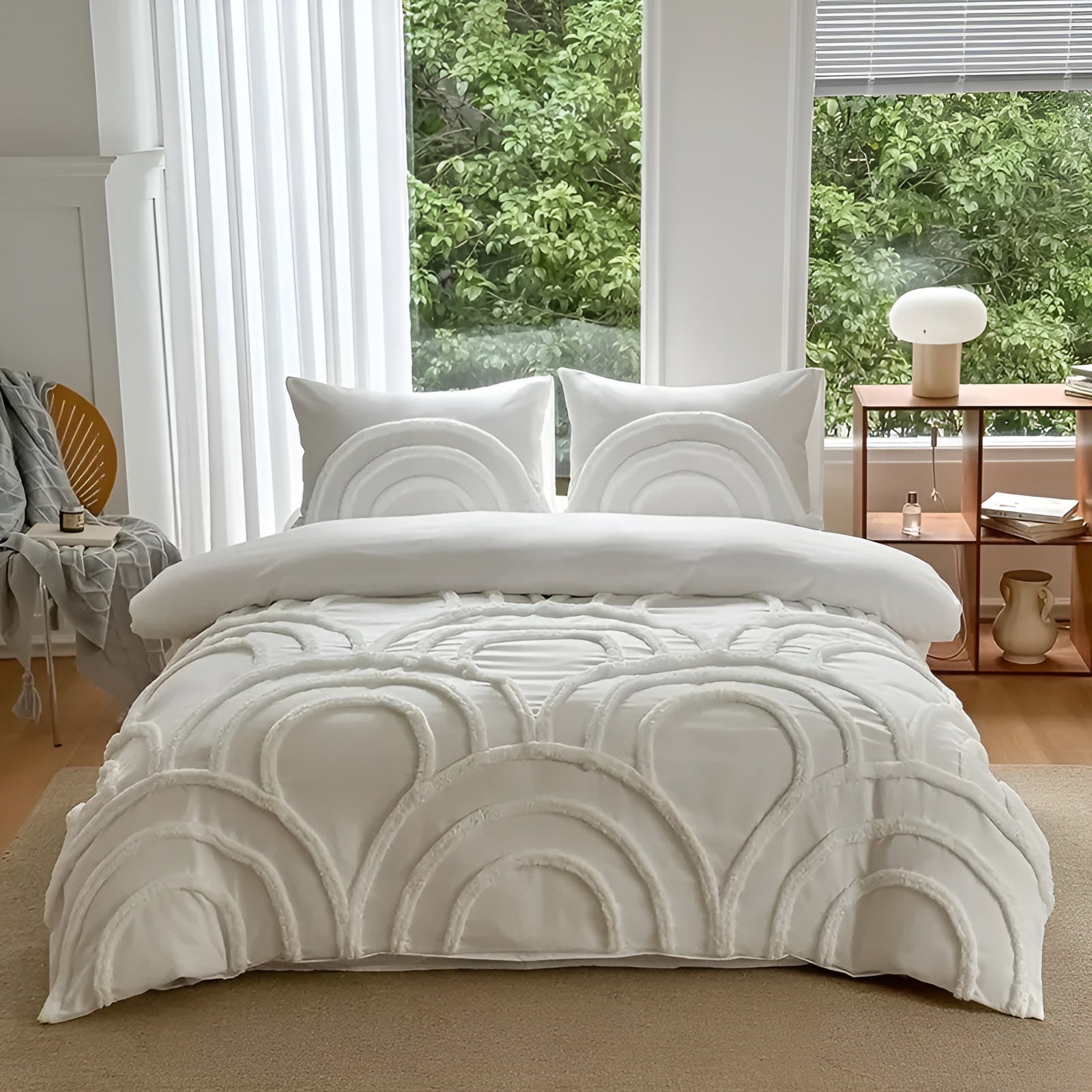 Boho Sengetøysett – Mykt og Stilfullt | Mikrofiber med Tuftet Design