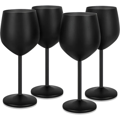 Vinglass i Rustfritt Stål – Bruddsikkert og Stilrent | Perfekt for Utendørsbruk, Reiser og Hjemmet