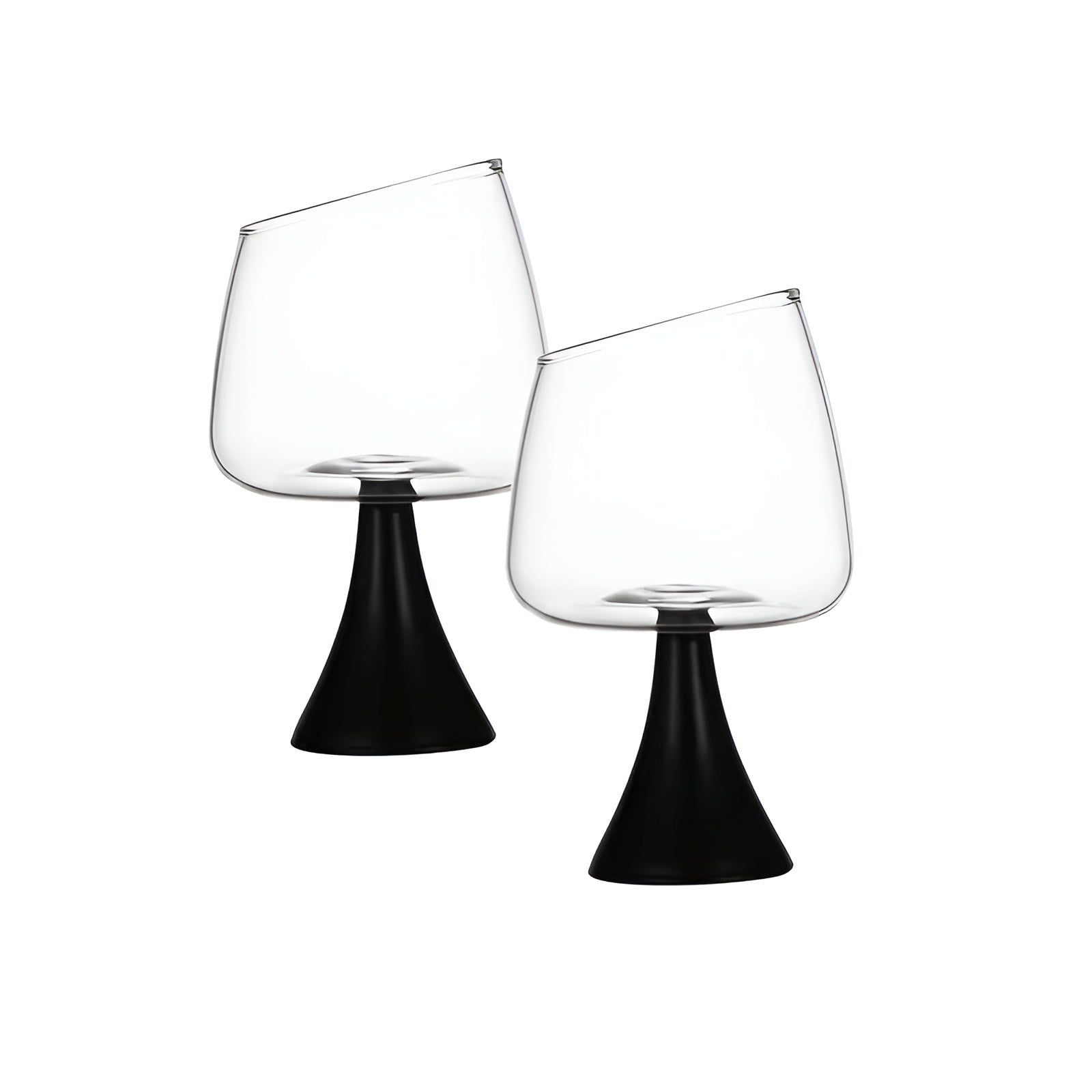 Vinglass i Borosilikatglass – Håndlaget med Skrå Kant | Elegant for Rød- og Hvitvin Perfekt Gave - 2 stk. Kelkglass