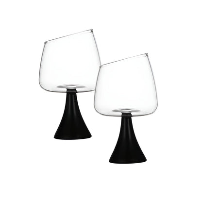 Vinglass i Borosilikatglass – Håndlaget med Skrå Kant | Elegant for Rød- og Hvitvin Perfekt Gave - 2 stk. Kelkglass