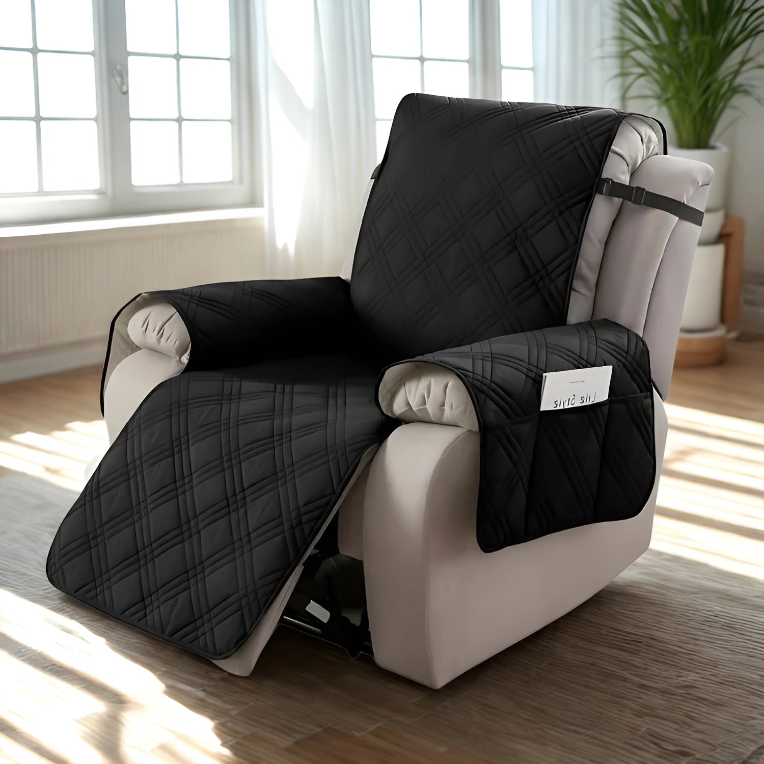 Vannsikker Lenestolbeskytter – Quiltet Rutedesign | Beskytter mot Flekk­er og Slitasje