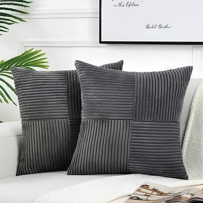 Dekorativ Sofapute – Myk i Premium Kvalitet | Koselig og Stilfull for Sofa og Stue - Mørkegrå / 45x45 cm - Pynteputer