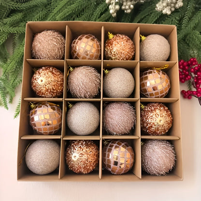 Julekulesett (16 Stk Ø 6 Cm) – Fargerike Julekuler | Perfekt Dekorasjon Til Juletreet, Stuen Og Hagen