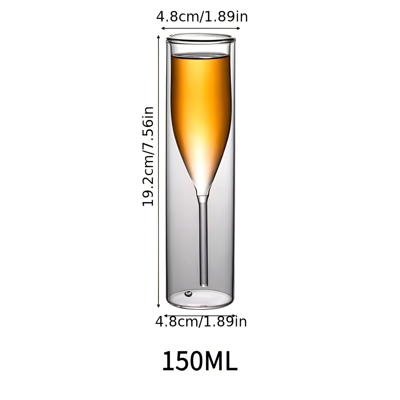Dobbeltveggede Champagneglass i 4-pakning – Isolerende og Elegant | Perfekt til Champagne og Musserende Vin