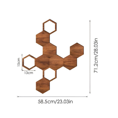 3D Veggdekor i Tre (11 Deler) – Moderne og Dekorativ Hexagon Veggdesign | Perfekt for Stue og Soverom - Veggpaneler