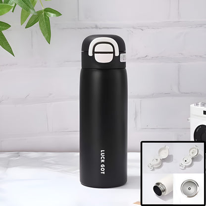 LuckGot Isolert Vannflaske – 500 ml, Varm/Kald i 24 Timer | Dobbeltvegget og Vakuumisolert