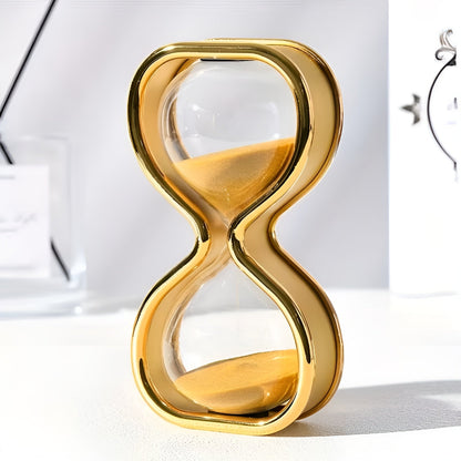 Sandglass med farget sand – Dekorativ og avslappende | Elegant metallramme ca. 30 min - Gul Sand ca. 30 Minuten
