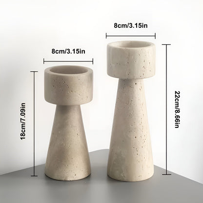 Marmorkerzenholder i Naturstein – Elegant og Dekorativ | Perfekt for Bord Bryllup og Hjem - Lysholdere
