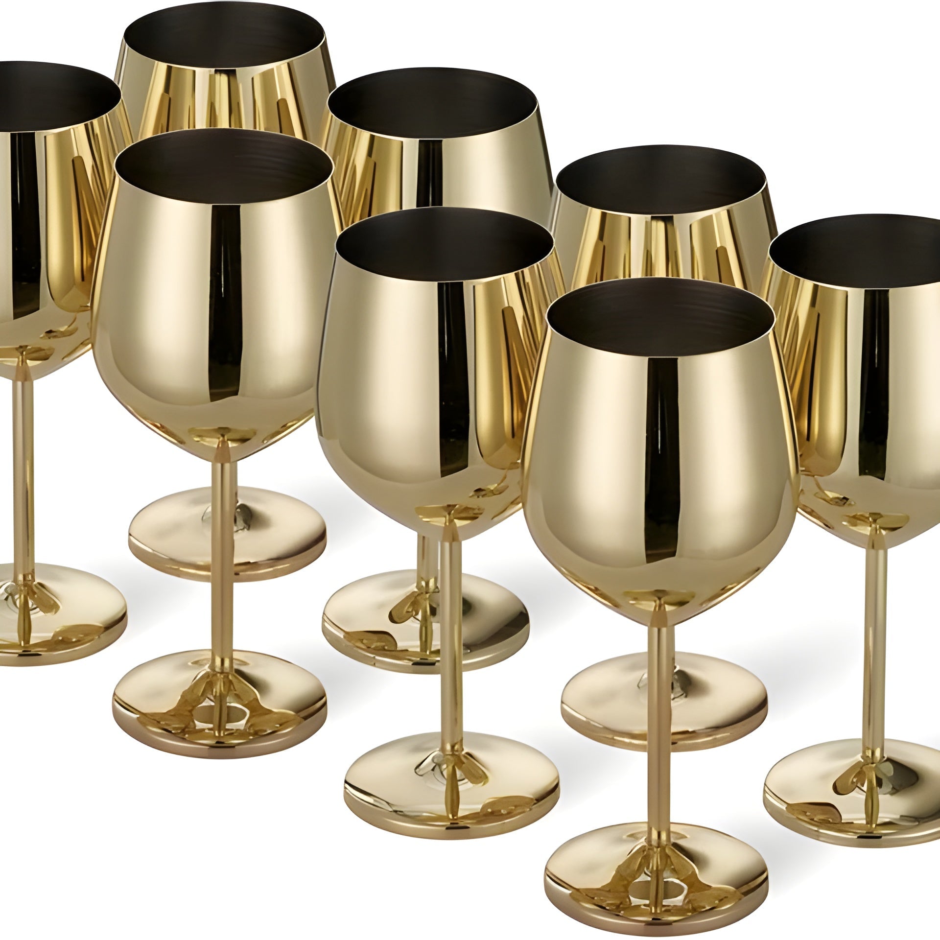 Vinglass I Rustfritt Stål Med Gullfinish – Elegante Glass Til Vin Og Spesielle Anledninger