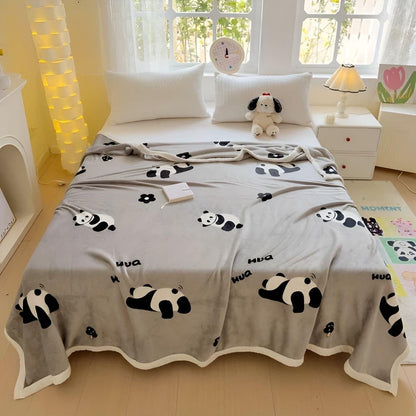 PandaSnug Pledd – Mykt og Varmt Flanell-fleecepledd med Pandamønster