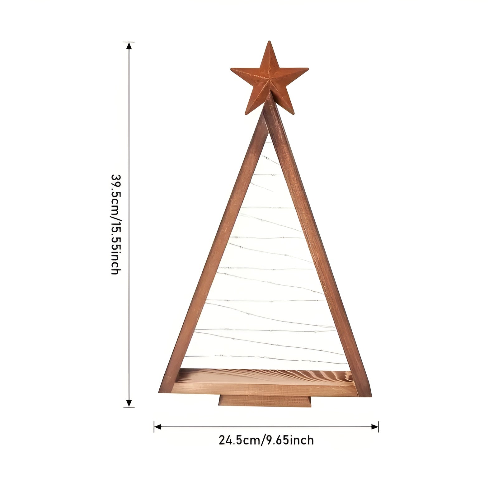 Juletre i Tre – Varmt Hvitbelyst | Perfekt for Bord, Peis og Festlig Dekor