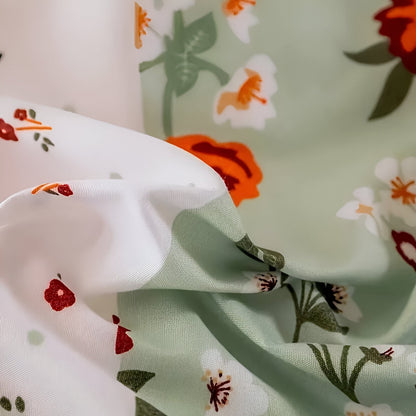 Dynetrekk - Blomster i bomull og Geometrisk mønster Sengesett