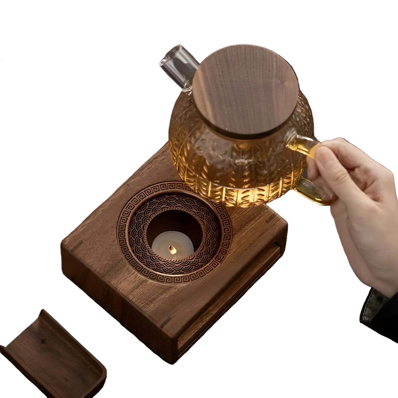 Tre-tekannevarmer Med Telys – Naturlig Og Varmebevarende | Ideell For Te-seremonier