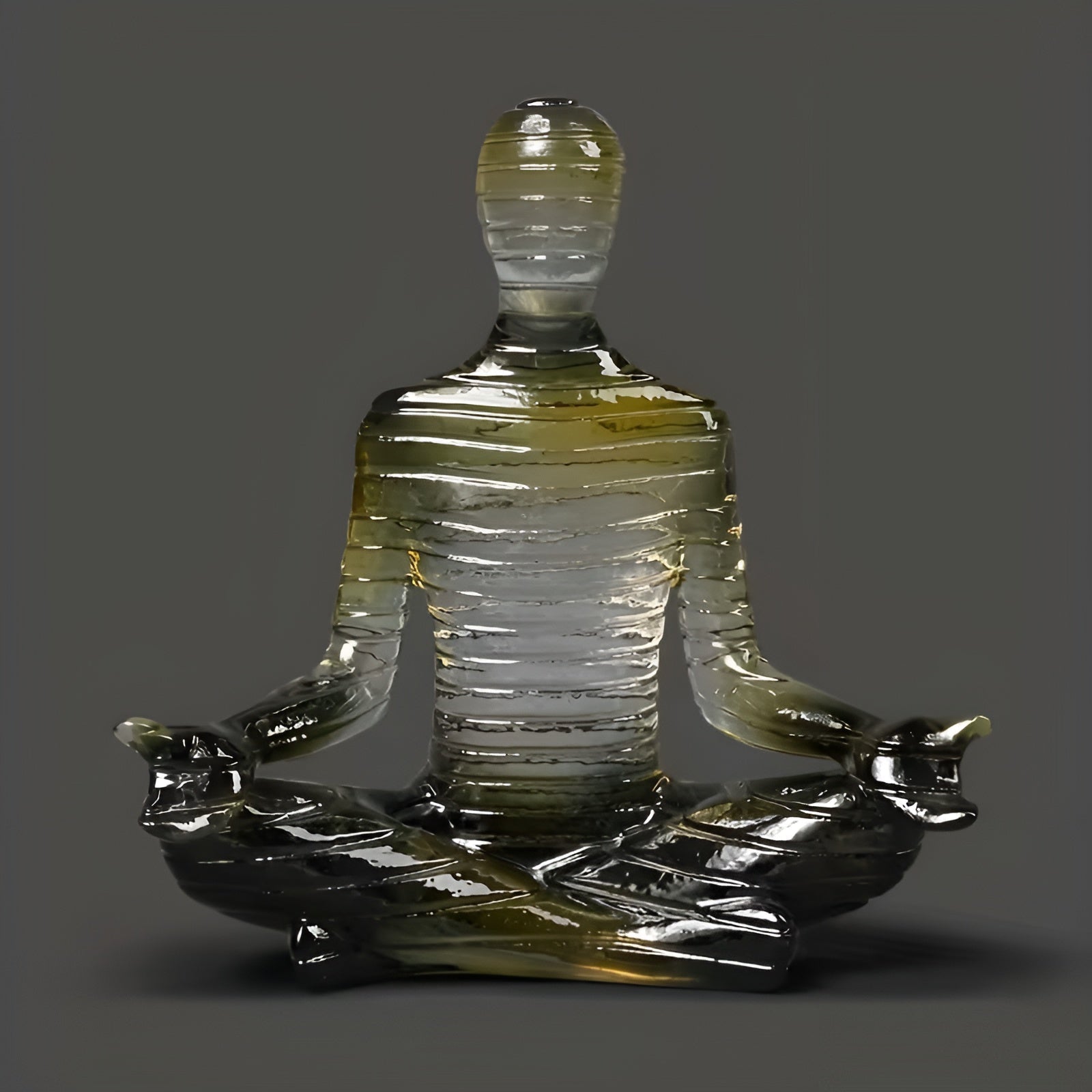 Meditative Yoga-Skulptur – Ruhige Figur in Lotusposition | Dekorative Resin-Statue für Zuhause - Gul fargeovergang