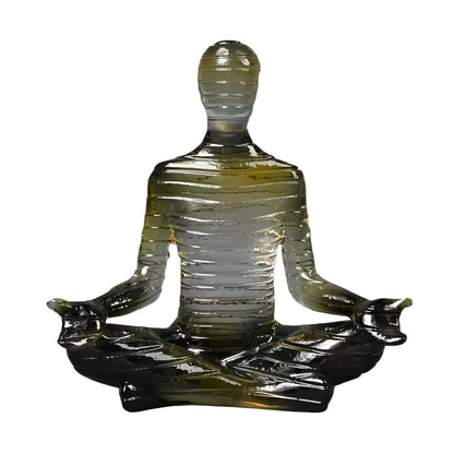Meditative Yoga-Skulptur – Ruhige Figur in Lotusposition | Dekorative Resin-Statue für Zuhause - Gul fargeovergang