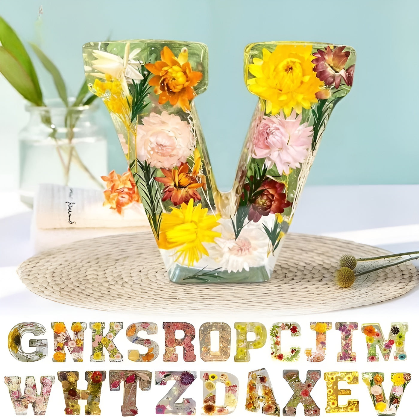 Blomster Bokstavlampe – Dekorativ og Koselig | Perfekt til Hjem og Fest