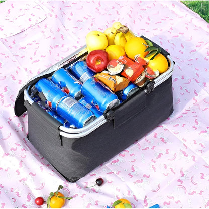 Sammenleggbar Piknikkurv – Lekkasjesikkert Design | Ideell for Utendørseventyr