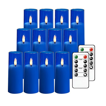 Sett Med 12 Flimrende Led-lys – Stemningsfull Belysning Uten Brannfare | Med Fjernkontroll Og Timer