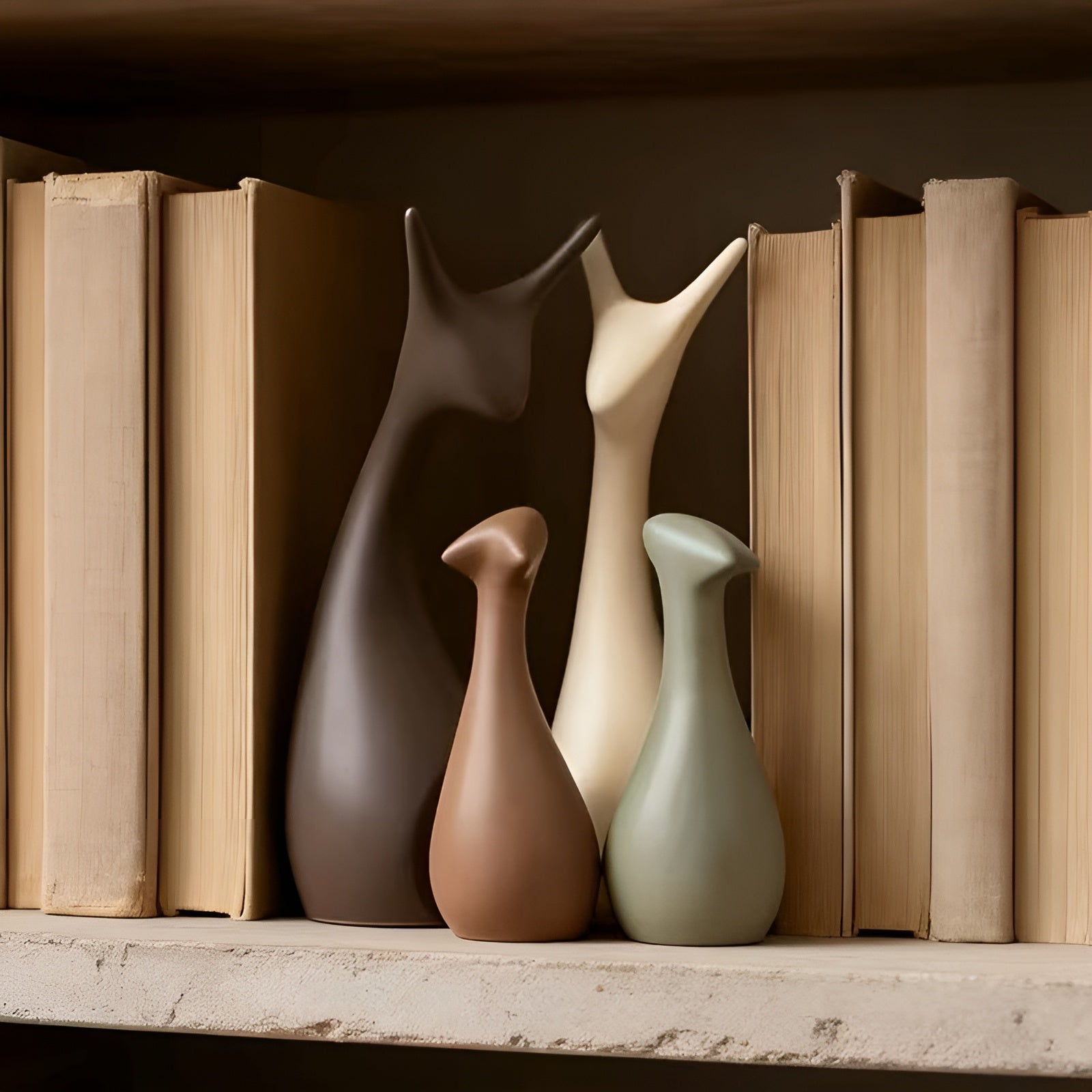 Dekorative Sneglefigurer i Sett (4 stk) – Elegant og Stilfull Hjemmedekor | Perfekt for Stue, Soverom og Kontor