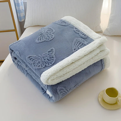 ButterflyDream Pledd – Stilig Brodert Sommerfuglpledd i Varm Fleece