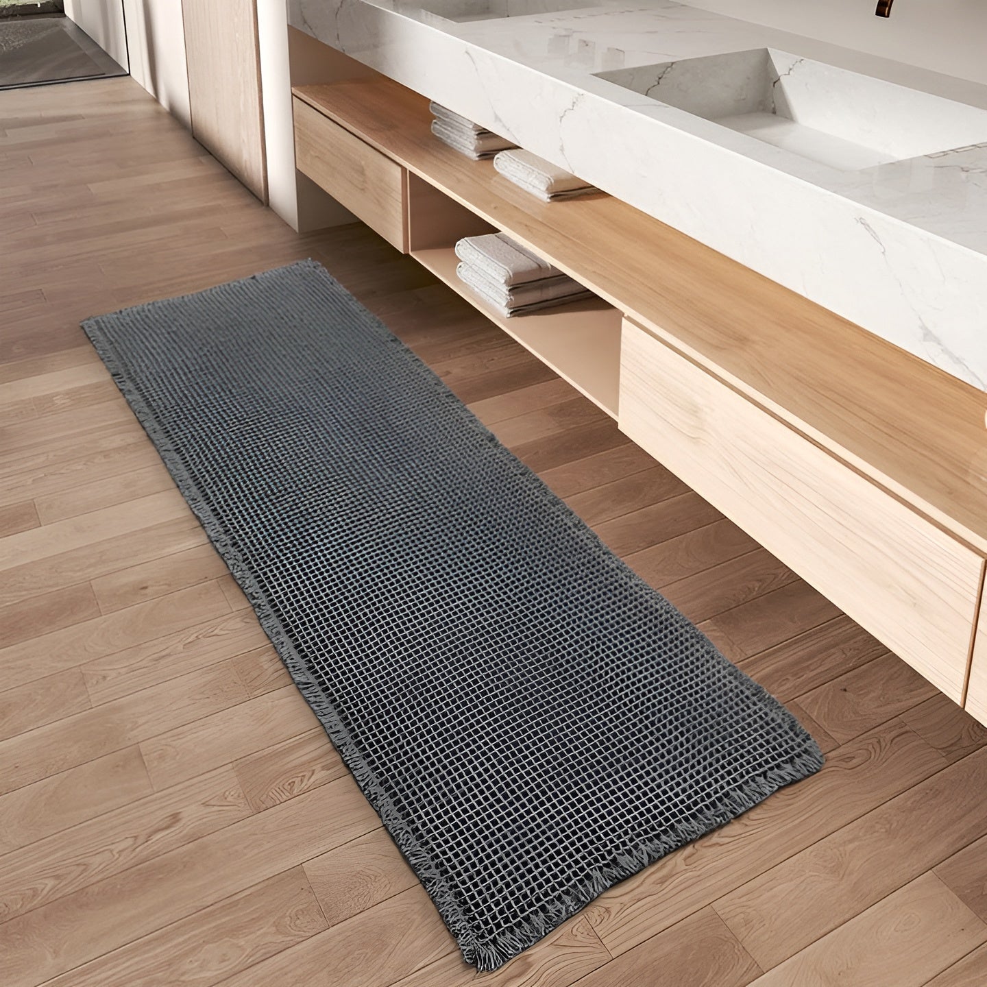 Løperteppe med Vaffelmønster – Skli­sikkert og Slitesterkt | Perfekt for Hjemmet