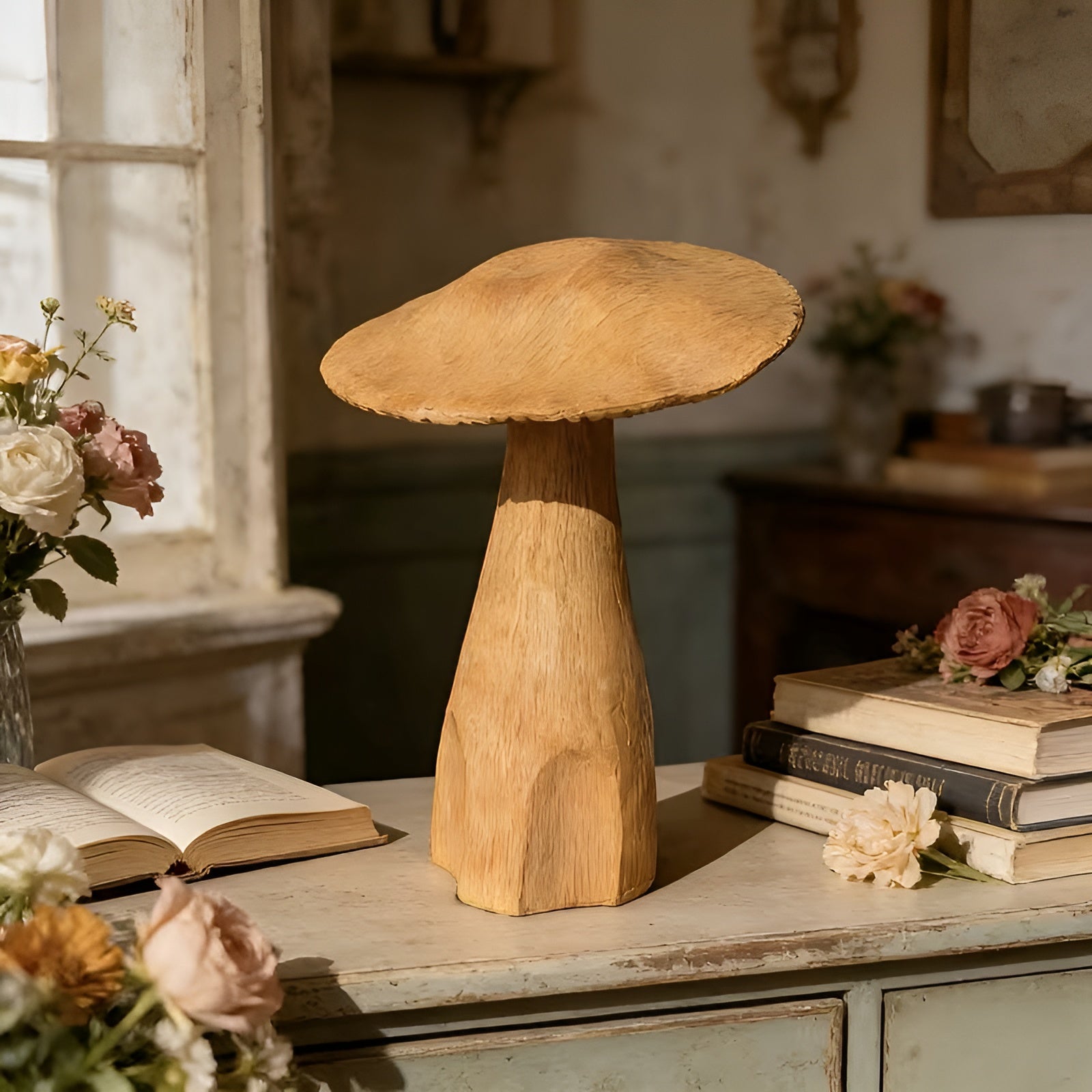 Vintage Pilz Dekofigur – Rustikale Tischdeko im Landhausstil | Perfekt für Café und Geschenkideen - Figurer