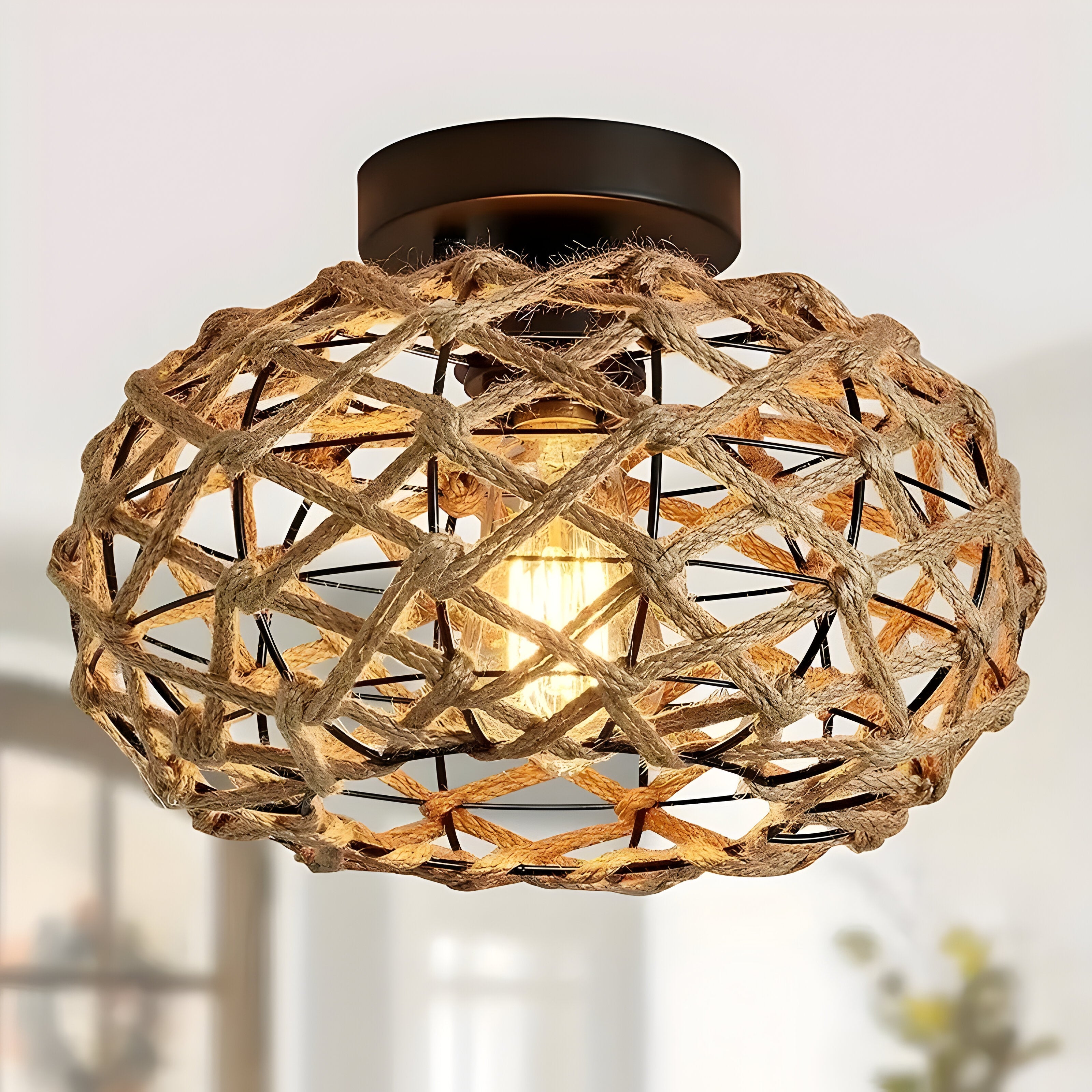 Vardal - Taklampe I Hampetau Og Kystinspirert Design