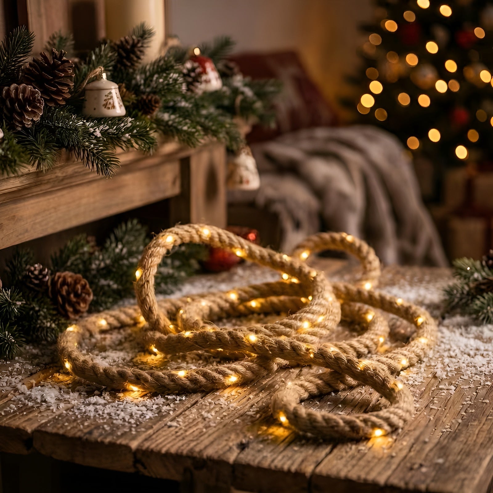 DIY Led-lyslenke I Jutetau – Rustikk Dekorasjonsbelysning