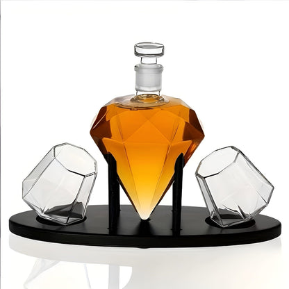 Diamantformet Whiskyglass-sett – Stilfullt og Dekorativt | Perfekt for Whisky og Spesielle Anledninger - Karafler