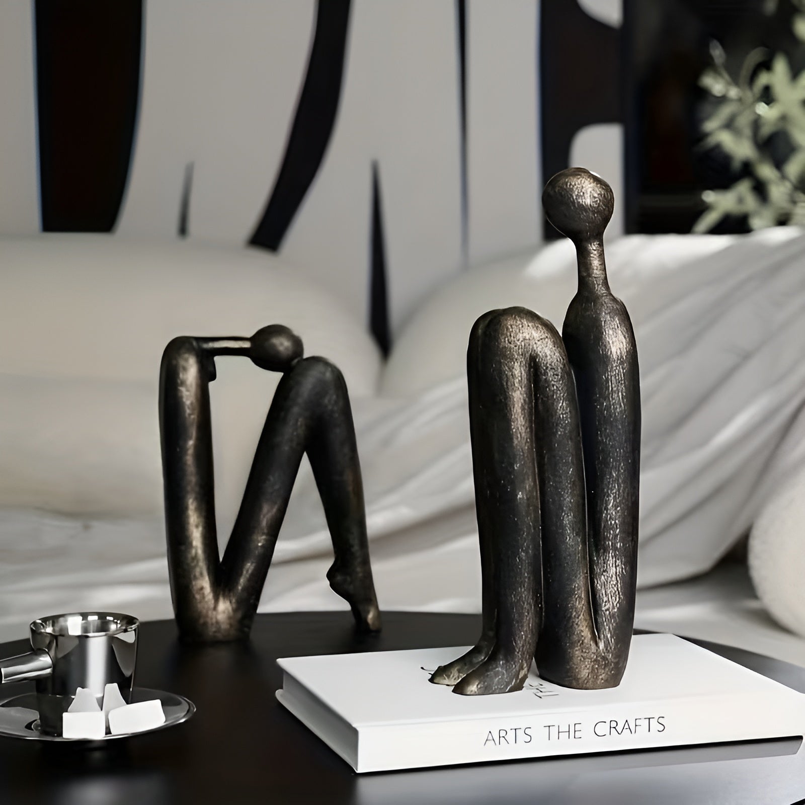 Skulptursett i Kunstharpiks (2 stk) – Moderne og Dekorative Menneskefigurer | Perfekt for Hylle og Stue - Figurer