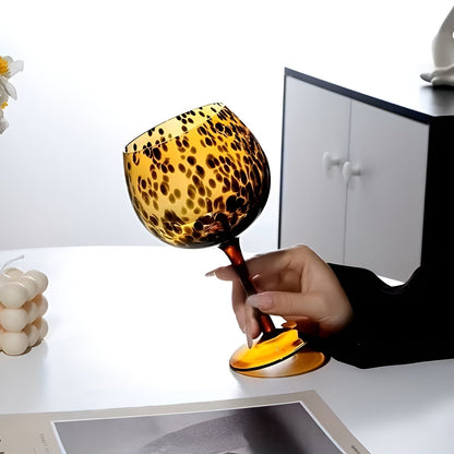 Vinglass Med Leopardmønster –  Vintage-design I Sett Med 2 | Perfekt For Spesielle Anledninger
