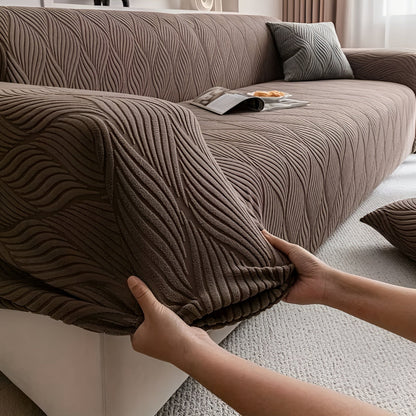 Elastischer Sofabezug aus Fleece – Weich und Gemütlich | Jacquard-Struktur, Perfekt für Sofa & Wohnraum