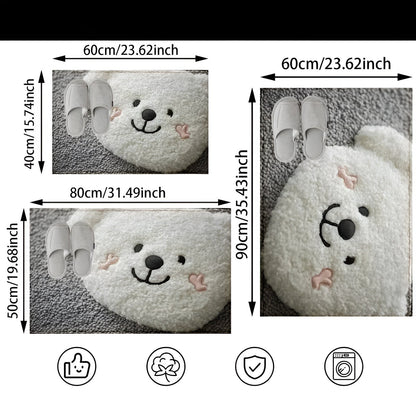 Badezimmerteppich mit Bärenmotiv – Weich & Rutschfest | Dekorative Matte für Zuhause