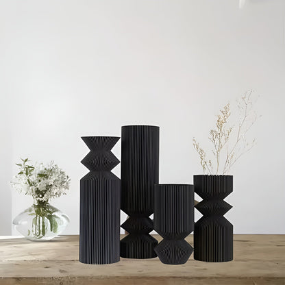 Vasesett i Art Deco-stil (4 deler) – Elegant og Dekorativt | Perfekt for Tørkede Blomster og Interiør