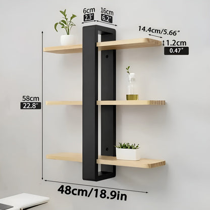 Vegghylle i Furu – 3 Hyller og Solid | Perfekt for Hjemmeinnredning