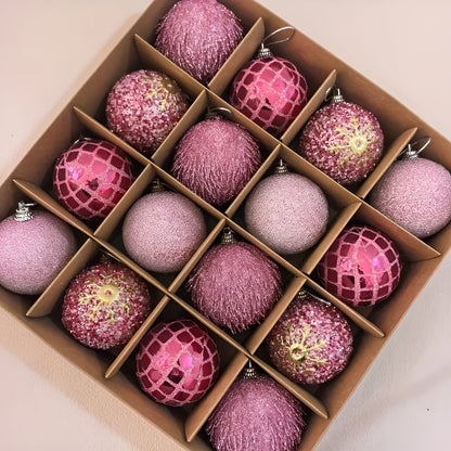 Julekulesett (16 Stk Ø 6 Cm) – Fargerike Julekuler | Perfekt Dekorasjon Til Juletreet, Stuen Og Hagen