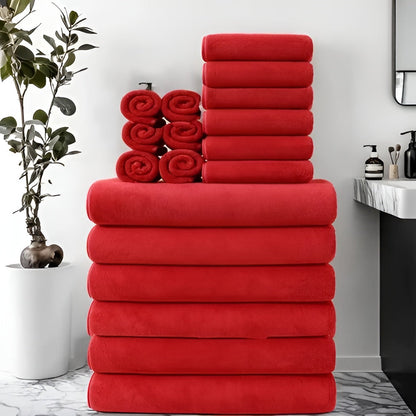 8-delers Sett Med Hurtigtørkende Badehåndklær – Supermyke For Hjemmebruk Og På Spaet