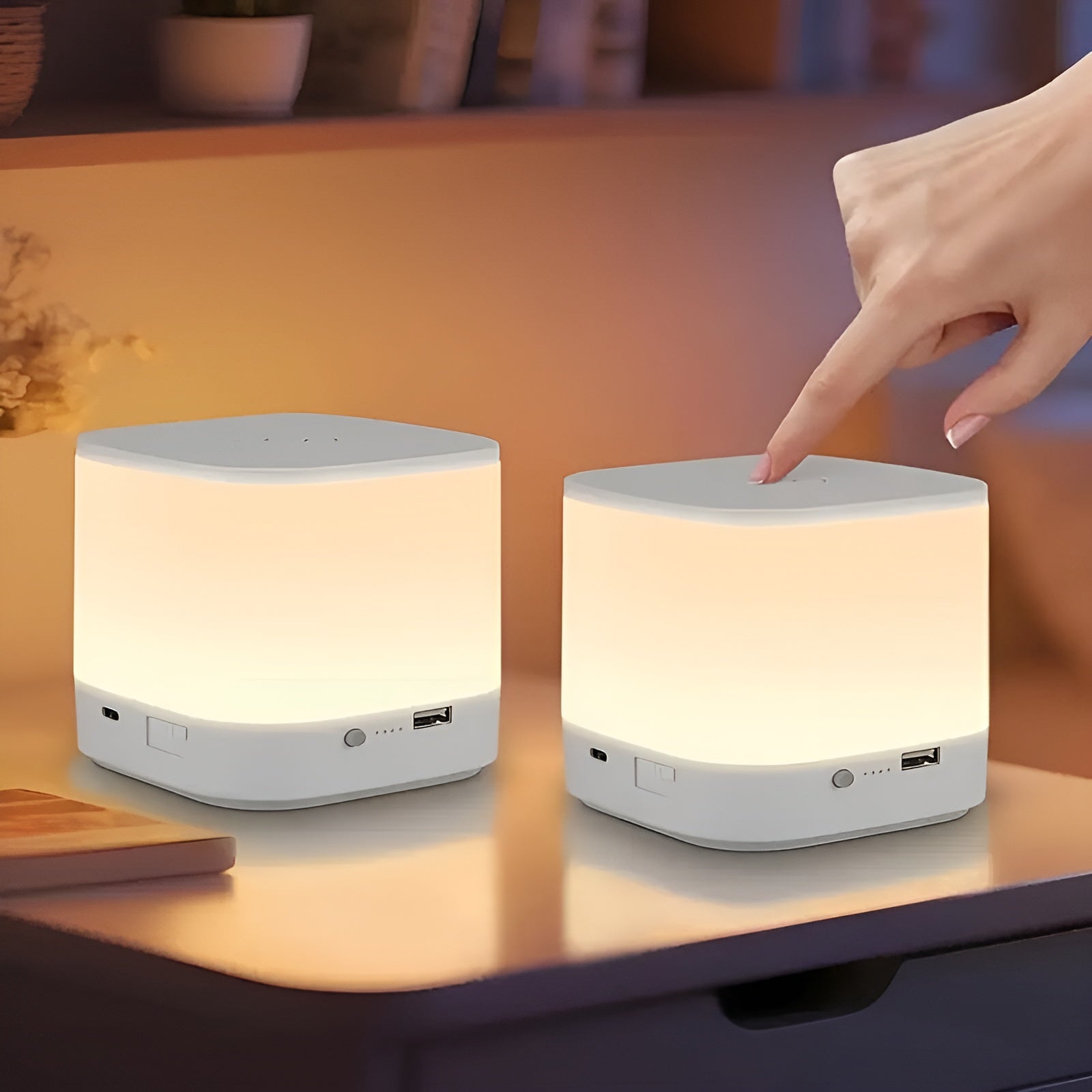 Led-bordlampe Med Berøringsdimmer – Justerbar Lysstyrke Og Fargetemperatur | Usb-lading, Timer, Ideell For Soverommet