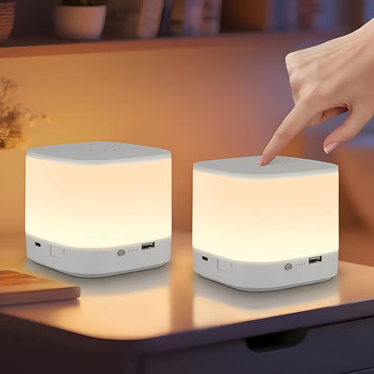 Led-bordlampe Med Berøringsdimmer – Justerbar Lysstyrke Og Fargetemperatur | Usb-lading, Timer, Ideell For Soverommet