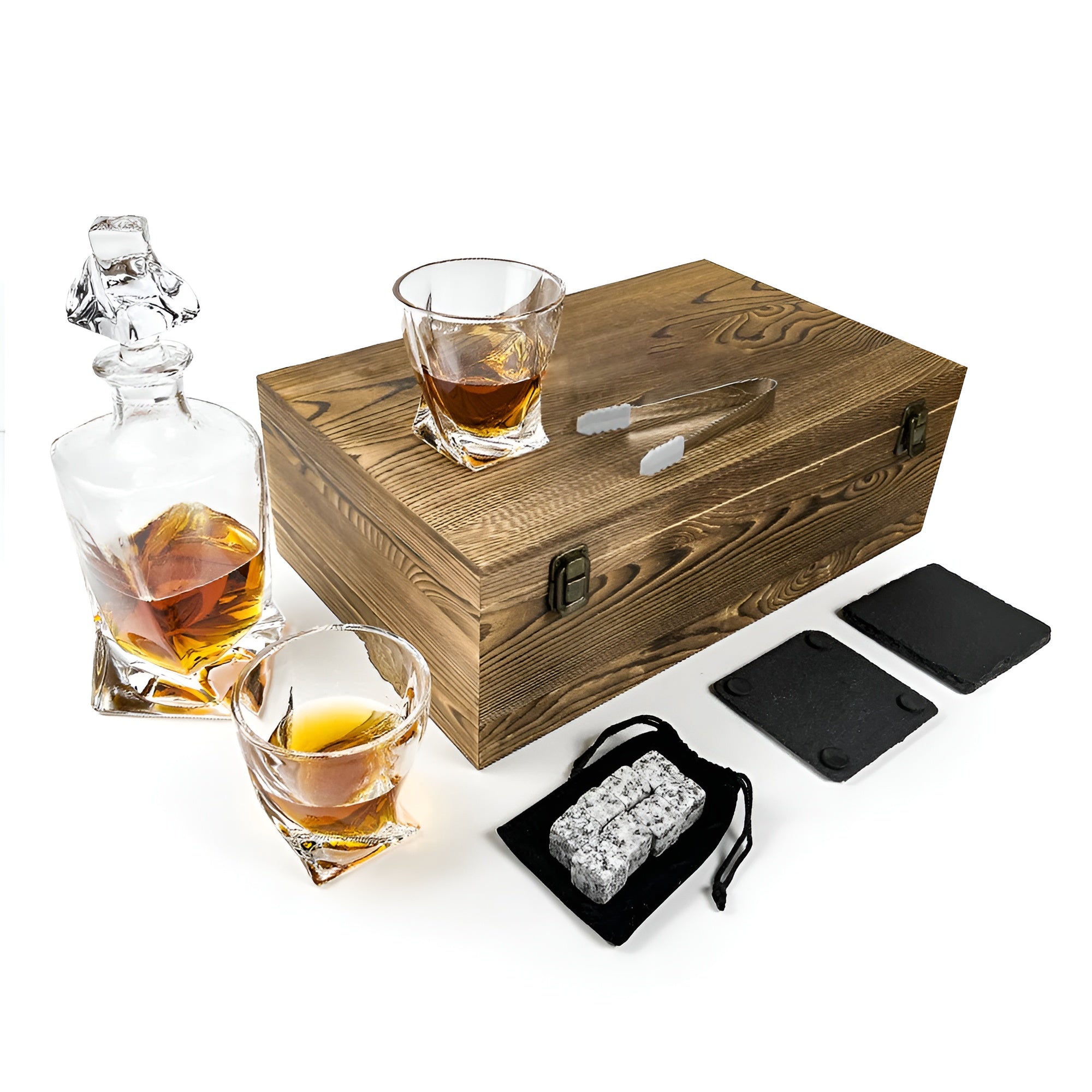 Whiskeykaraffel Sett – Elegant med Glass og Kjølesteiner