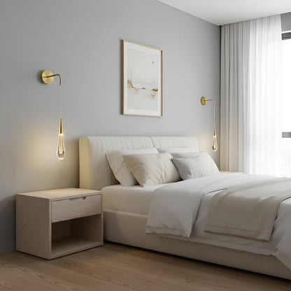Glitrende Regndråper Krystallpendellampe – Stilig Og Elegant Vegglampe Perfekt For Soverommet