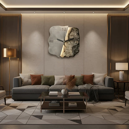 Sandstein Veggklokke – Moderne 3D-Design | Dekorativ for Stue og Kontor