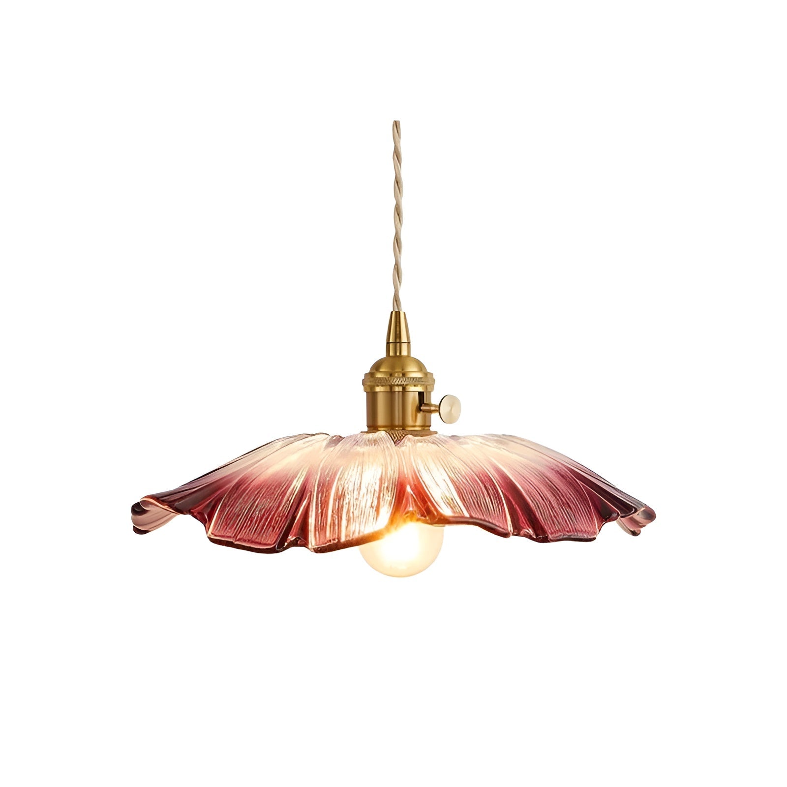 Hengelampe med Blomstermotiv – Varmt og Dekorativt Lys | Perfekt for Stue og Soverom - Type A - D 28.5 x 13.5cm / Rosa