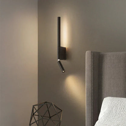 LED vegglampe til soverom – sidevisning med mål 33,5 x 11 cm