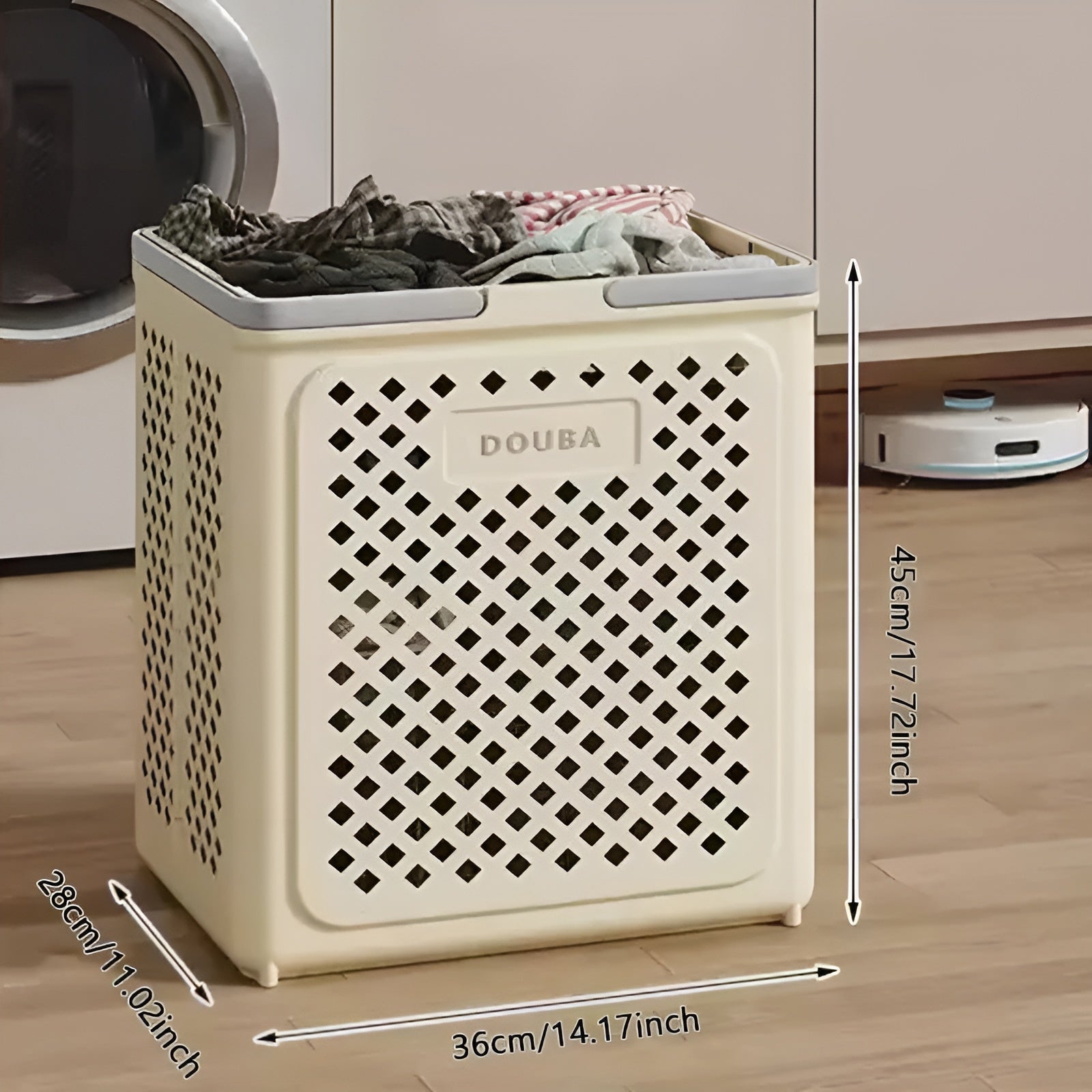 Sammenleggbar Skittentøyskurv med Hjul – Plassbesparende og Praktisk | Perfekt for Bad og Soverom