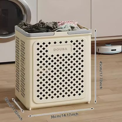 Sammenleggbar Skittentøyskurv med Hjul – Plassbesparende og Praktisk | Perfekt for Bad og Soverom