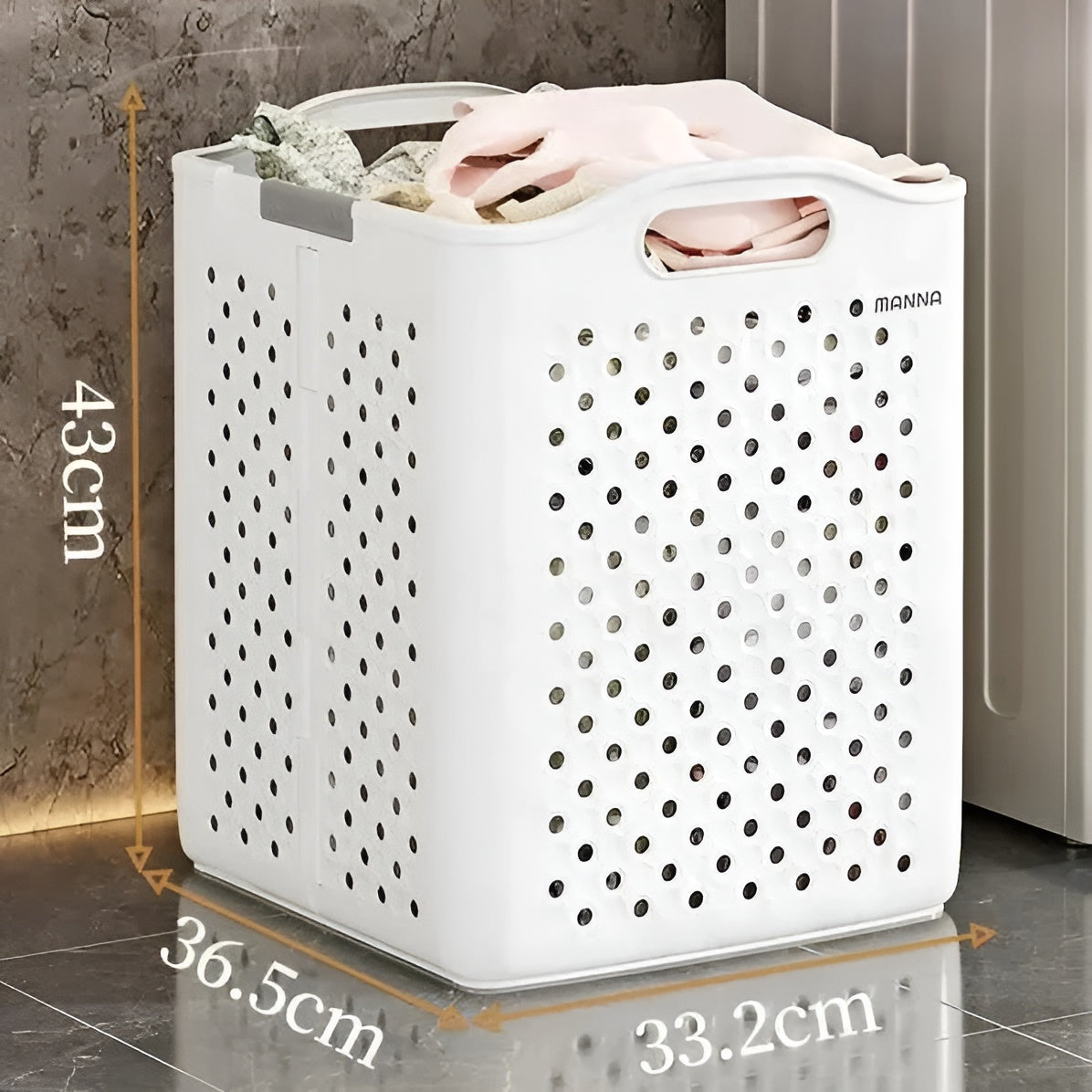 Sammenleggbar Skittentøyskurv med Hjul – Plassbesparende og Praktisk | Perfekt for Bad og Soverom