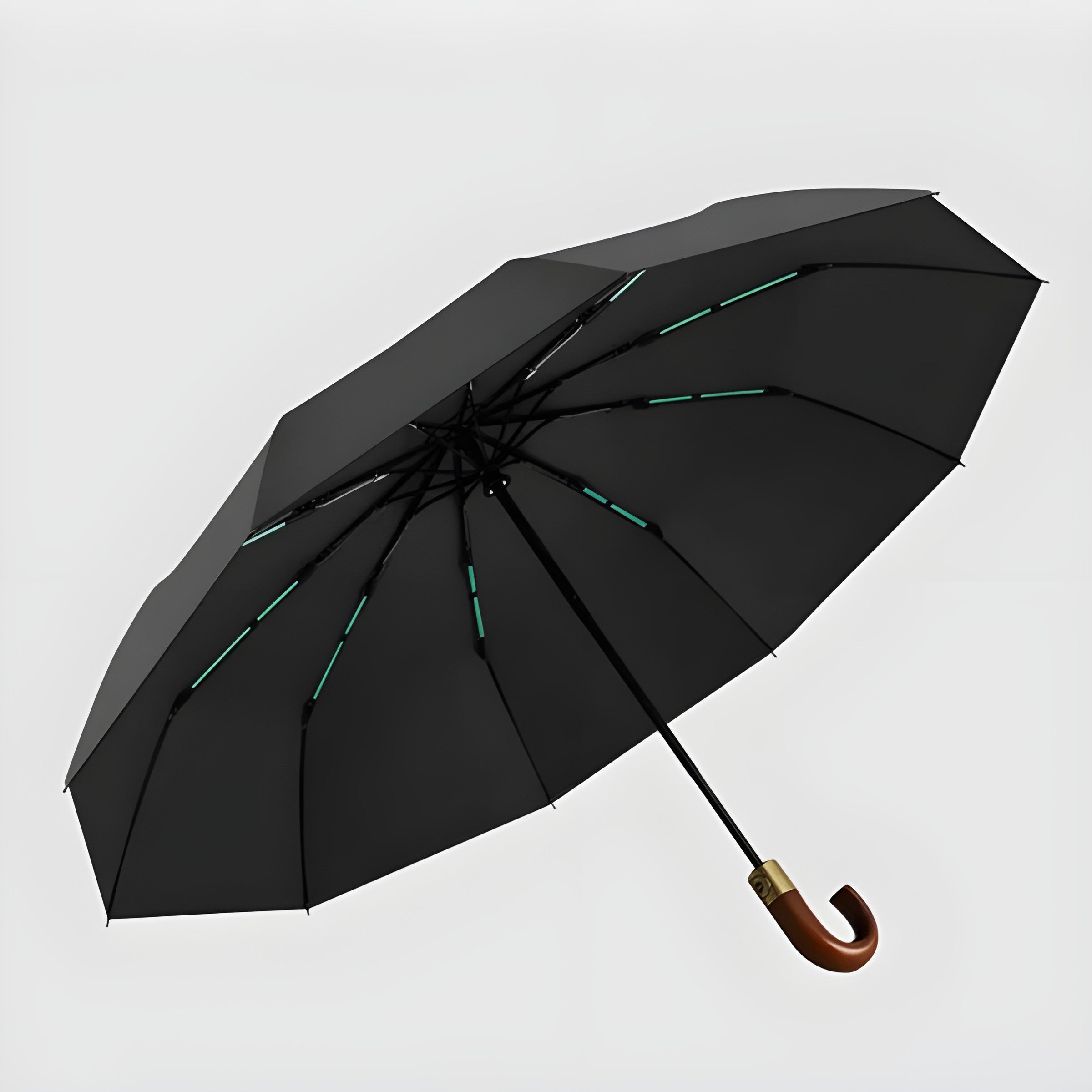 Automatisk Sammenleggbar Paraply – Trehåndtak, Vindbestandig Design | 106 cm