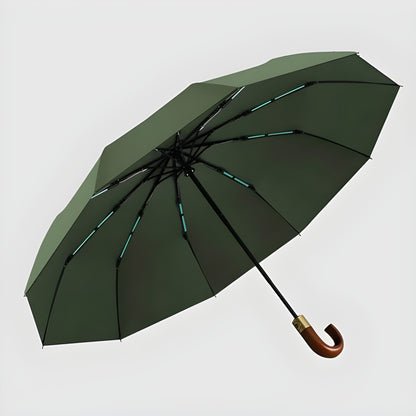 Automatisk Sammenleggbar Paraply – Trehåndtak, Vindbestandig Design | 106 cm