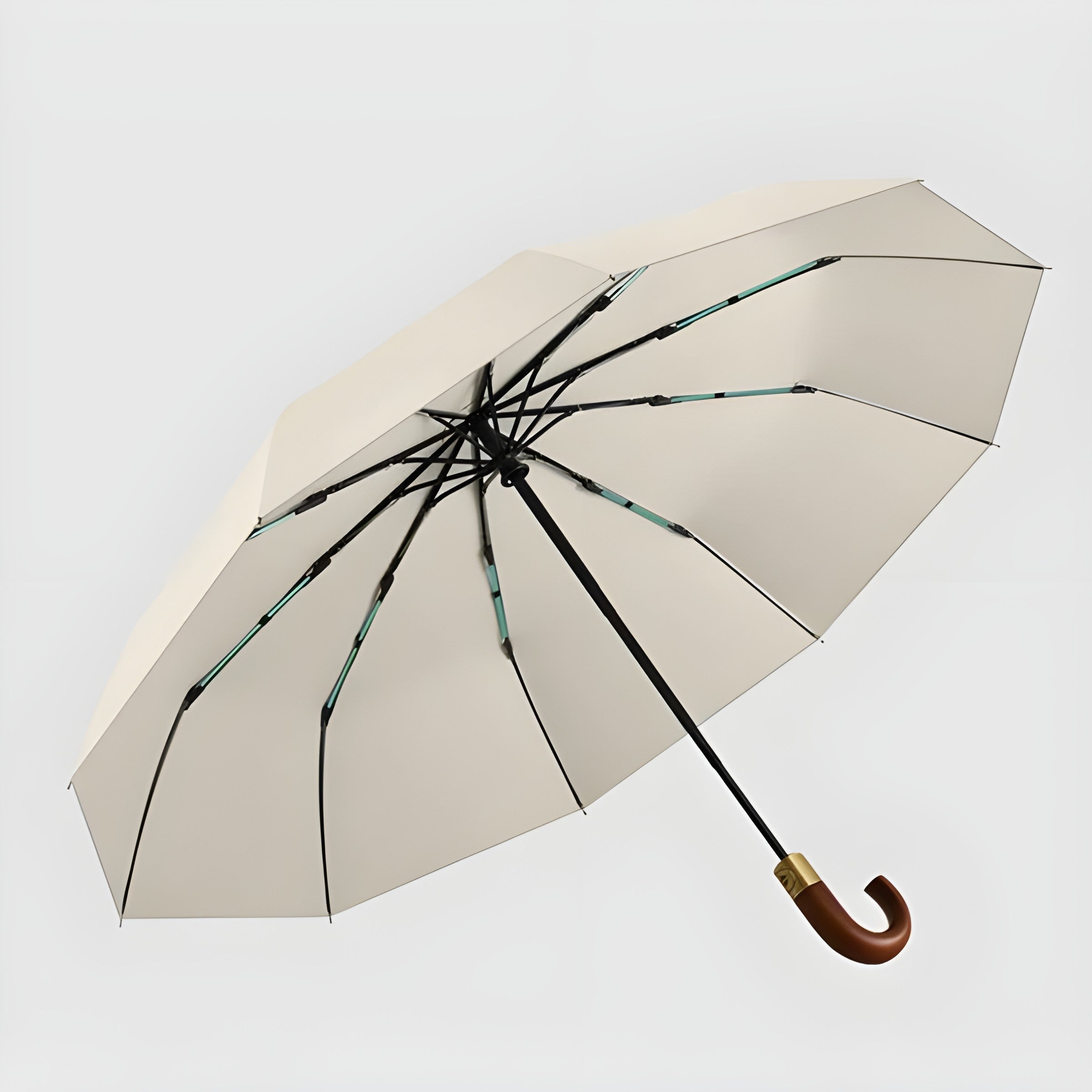Automatisk Sammenleggbar Paraply – Trehåndtak, Vindbestandig Design | 106 cm